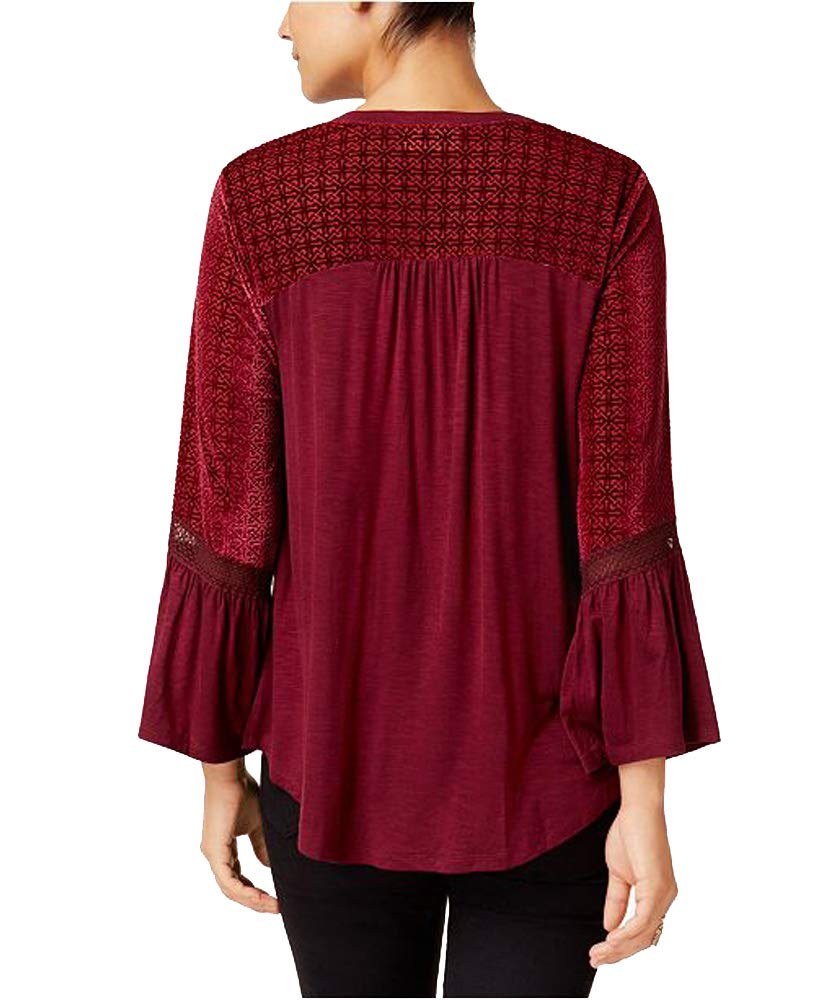 Style & Co Petite Velvet Trim Blouse
