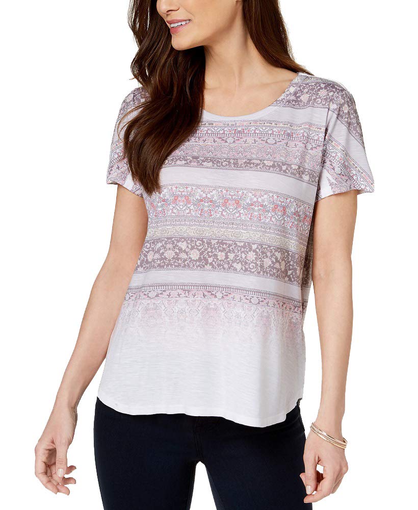 Style & Co Printed Scoop Neck T-Shirt