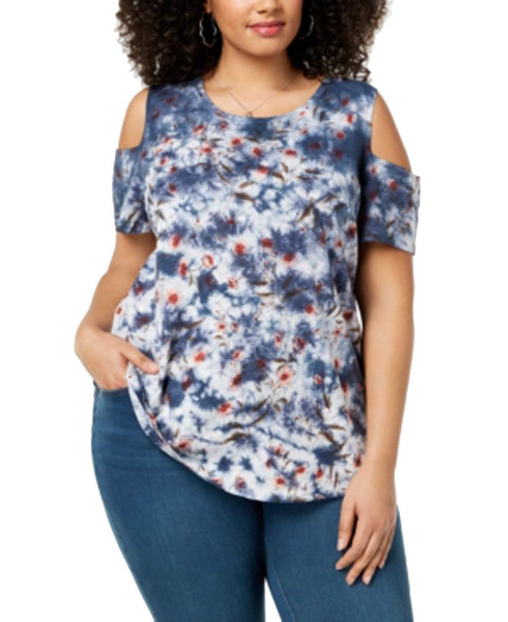 Style & Co Plus Size Cotton Cold Shoulder Tunic