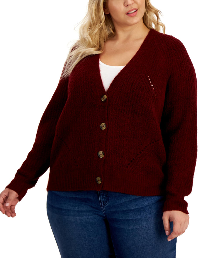 Style & Co Plus Size Boyfriend Cropped Cardigan