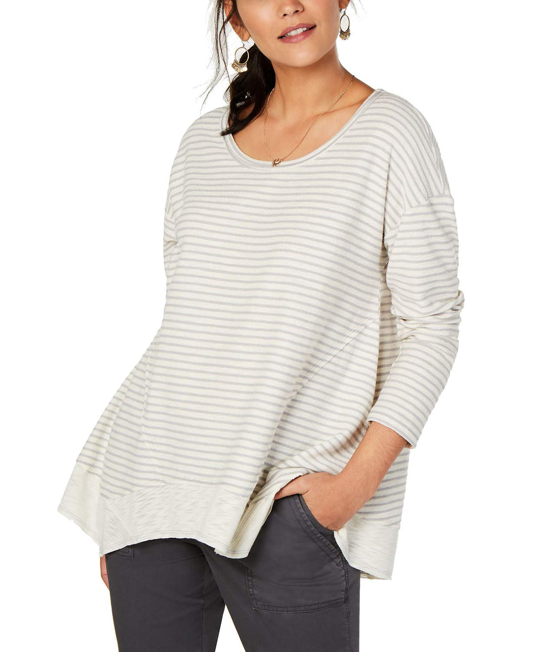 Style & Co Striped Scoop Neck Top