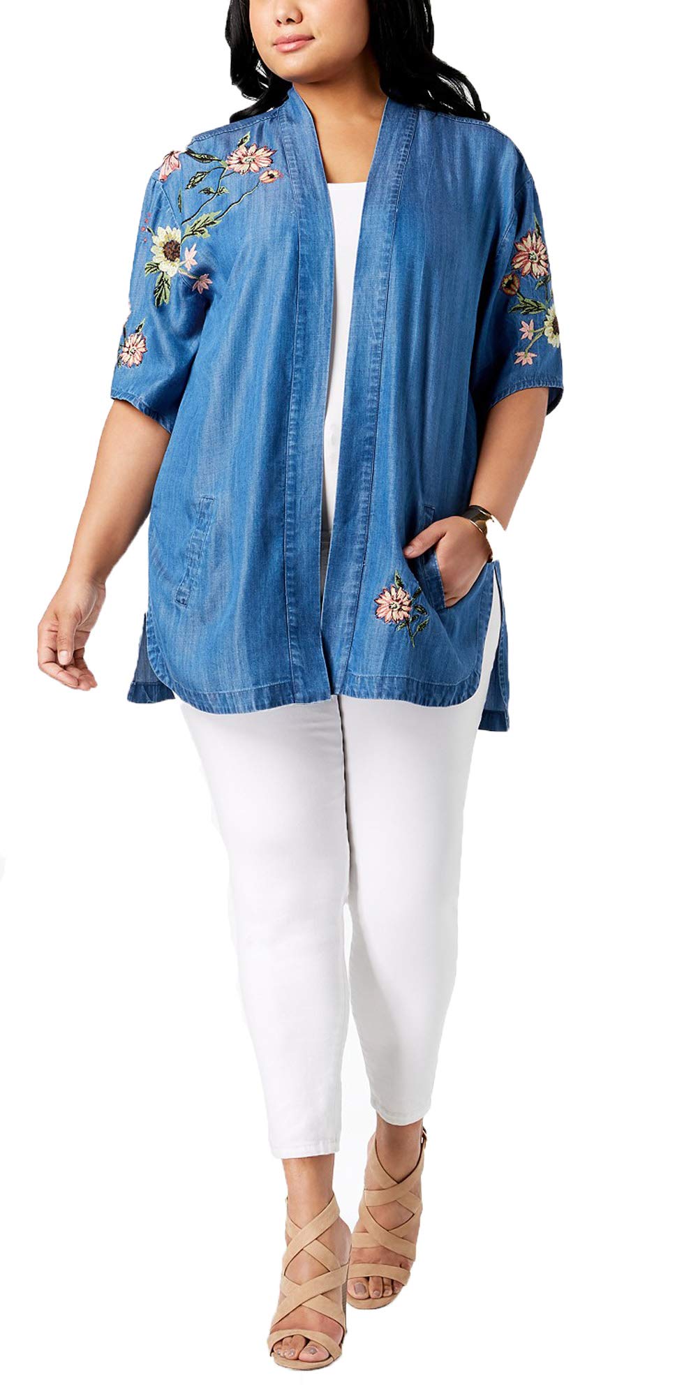 Style & Co Plus Size Summer Tide Embroidered Kimono