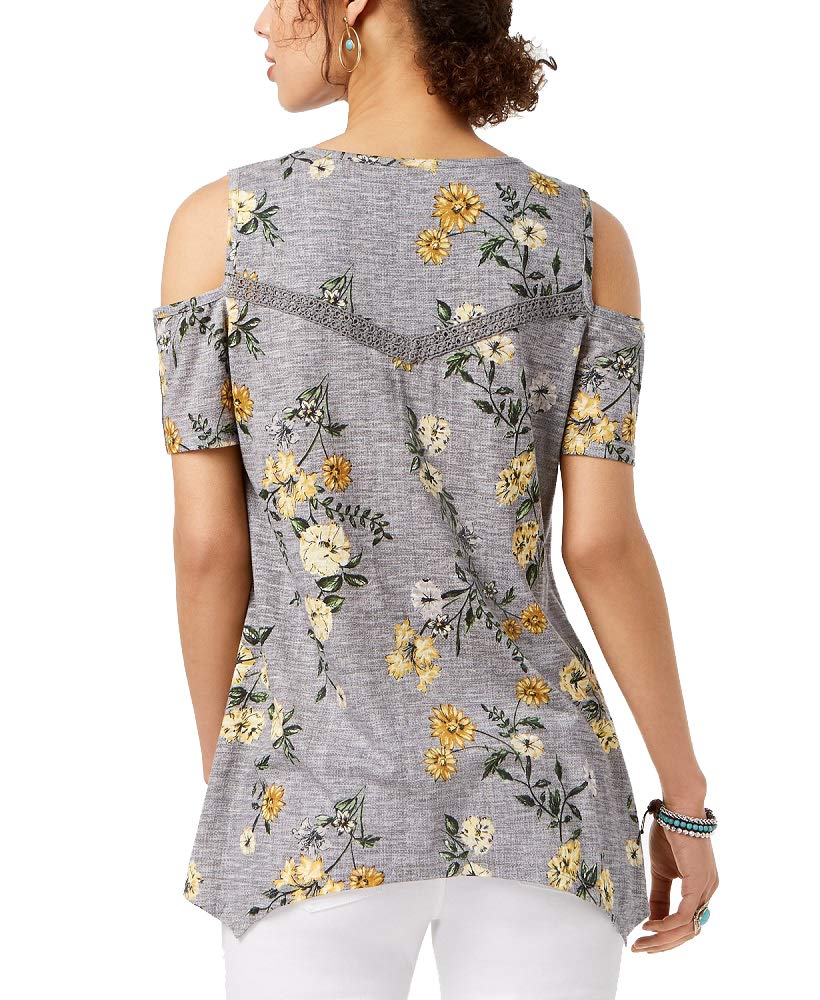 Style & Co Printed Handkerchief Peasant Top