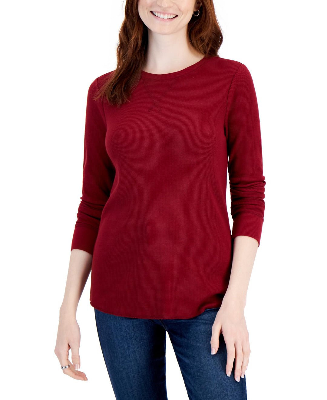 Style & Co Petite Waffle Pullover Top