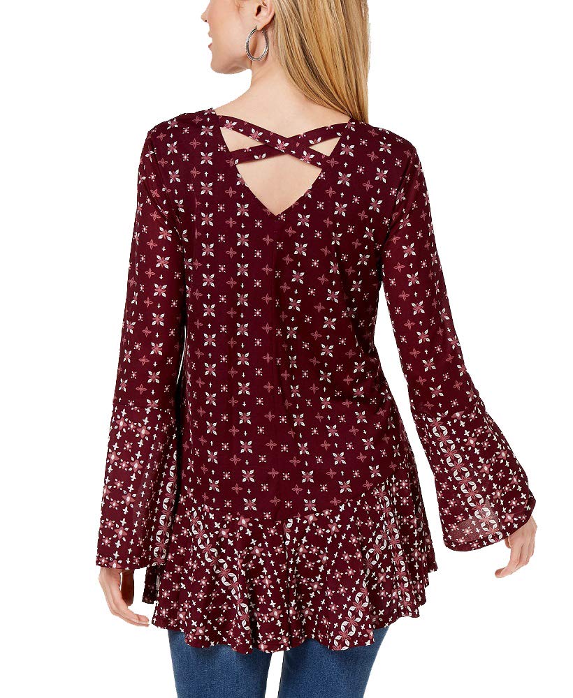 Style & Co Printed Bell Sleeve Top