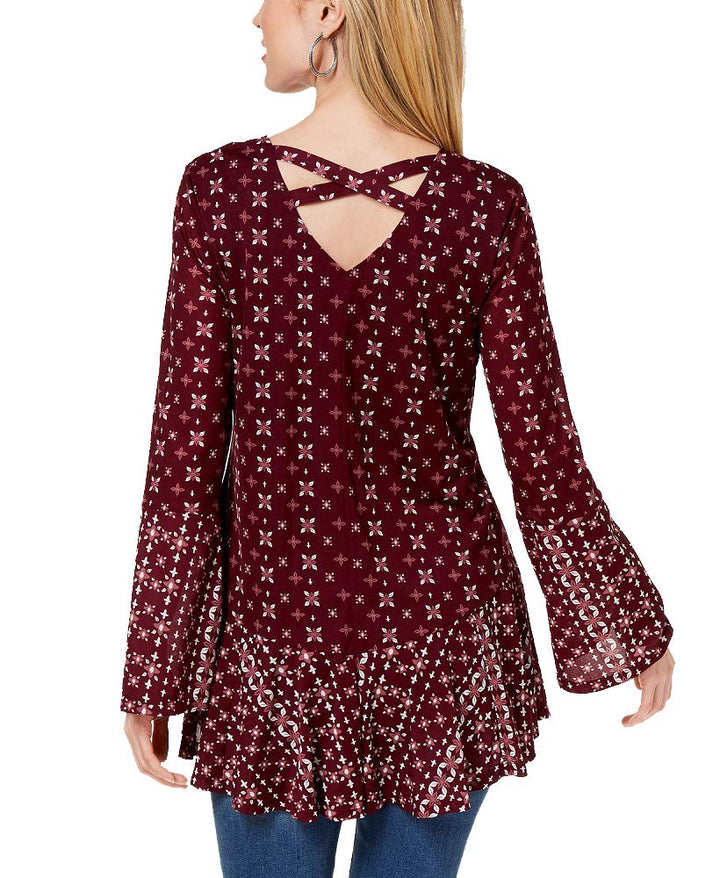 Style & Co Printed Bell Sleeve Top