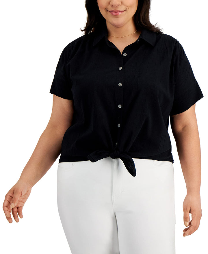 Style & Co Plus Size Tie Hem Shirt