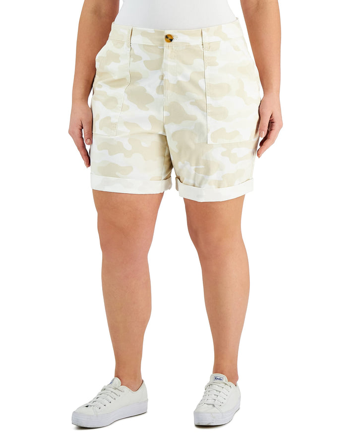 Style & Co Plus Size Printed Roll Cuff Bermuda Shorts