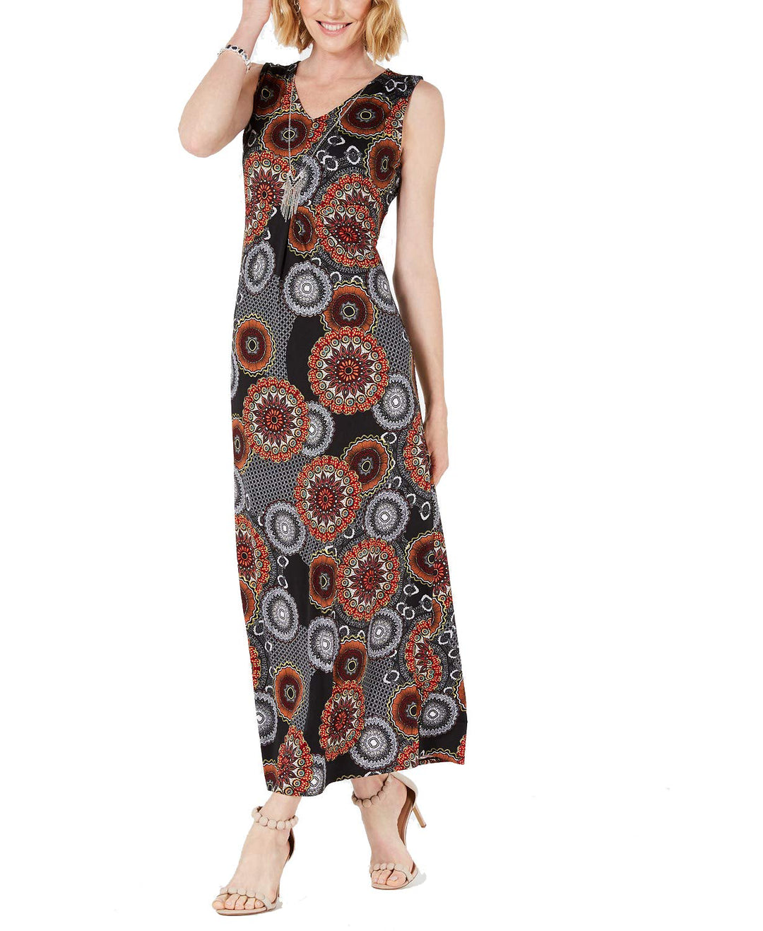Petite Sleeveless V-Neck Maxi Dress