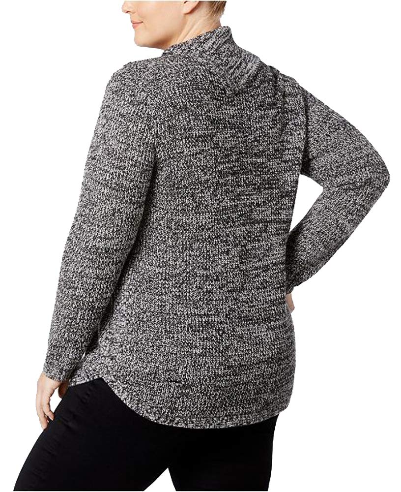 Style & Co Plus Size Envelope Collar Marled Sweater