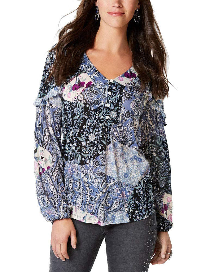 Style & Co Printed Prairie Top