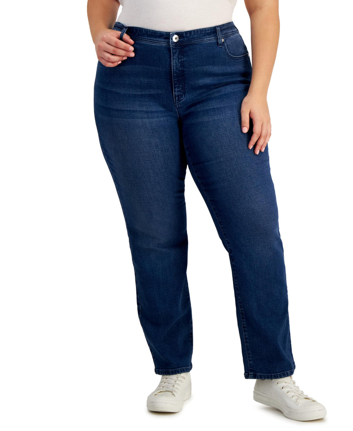Style & Co Plus Size Mid Rise Straight Jeans