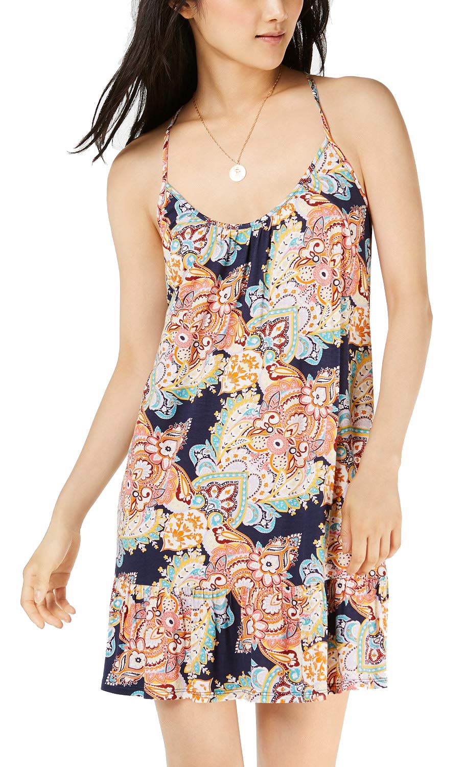 Be Bop Juniors Printed Strappy Flounce Dress
