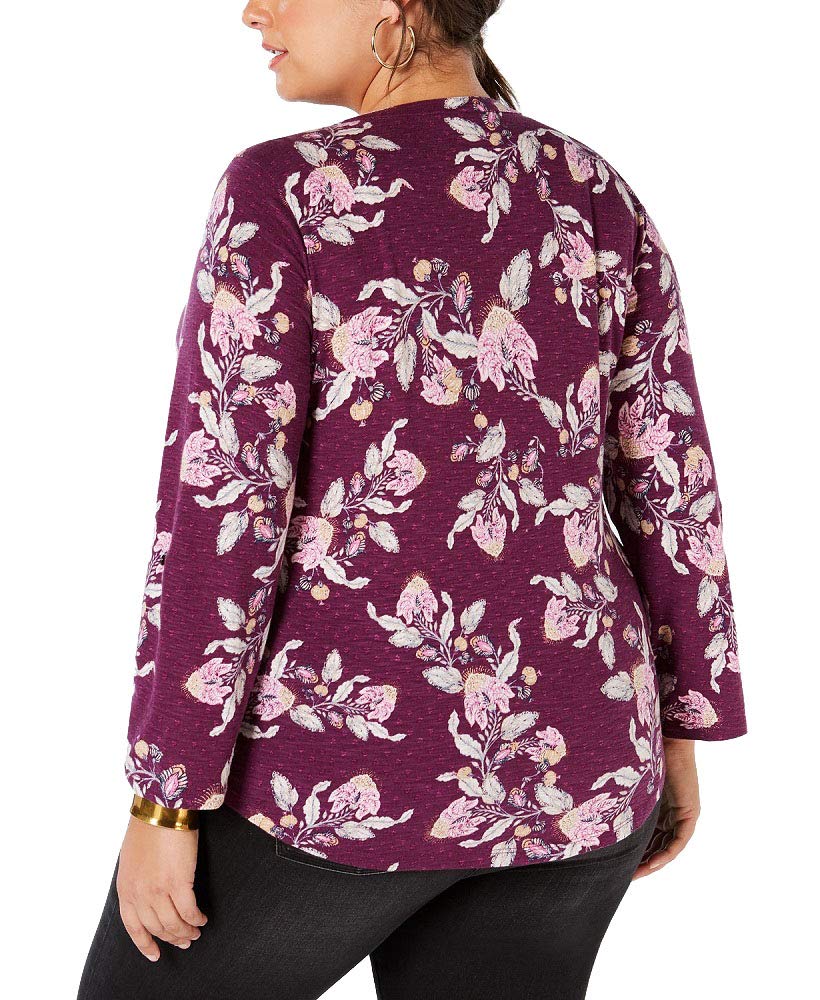 Style & Co Plus Size Retro Floral Print Top