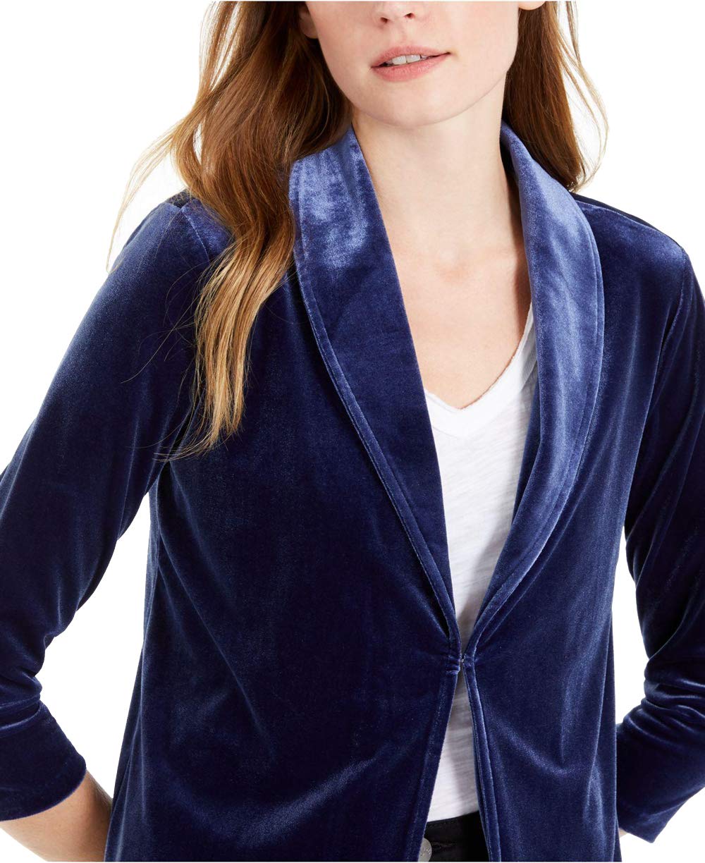 Maison Jules 3/4 Sleeve Velvet Blazer