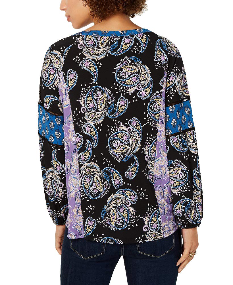 Style & Co Printed Split Neck Top
