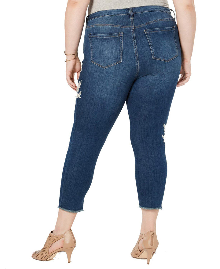 Style & Co Plus Size Cotton Lace Applique Jeans