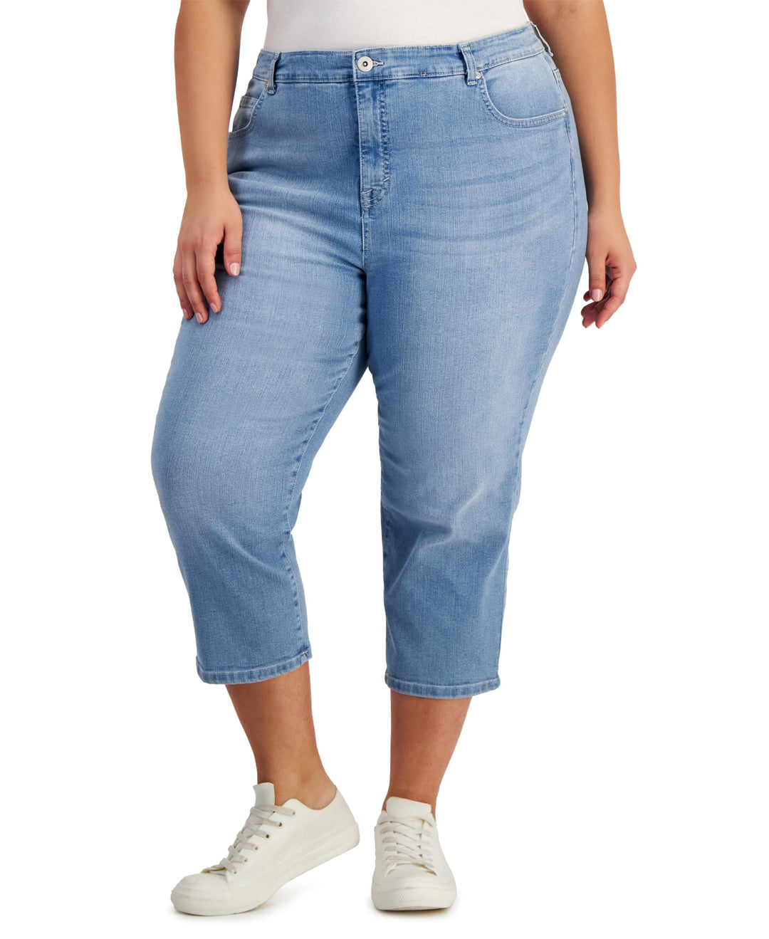 Style & Co Plus Size High Rise Cropped Capri Jeans