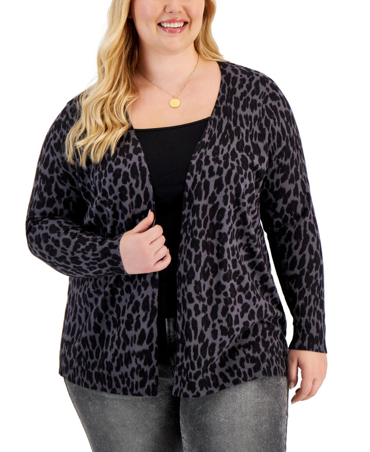 Style & Co Plus Size Animal Print Cardigan