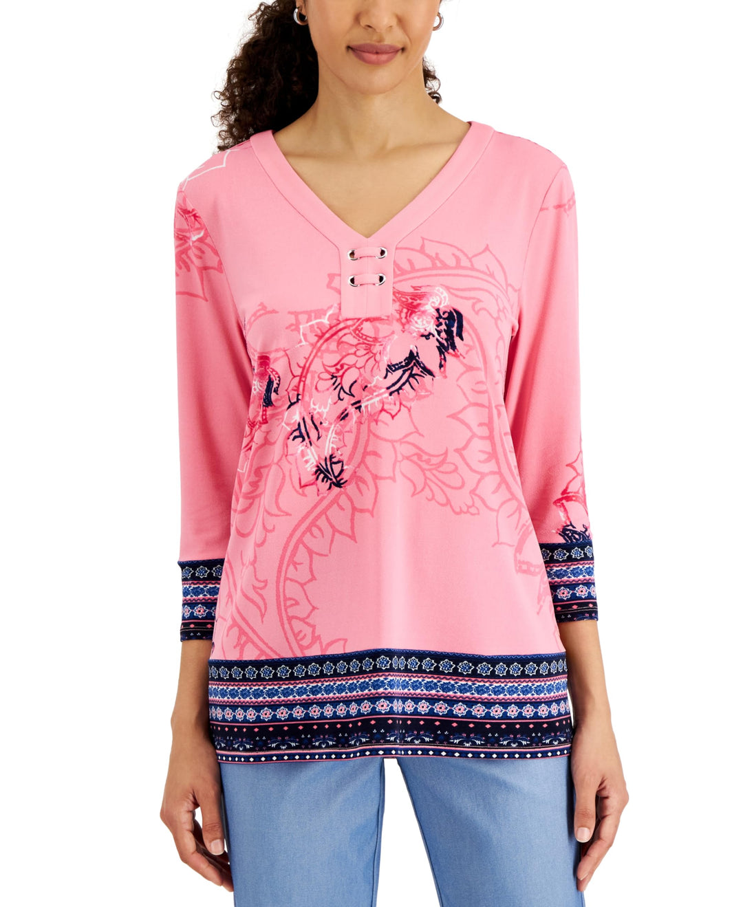 JM Collection Womens V-Neck Tunic