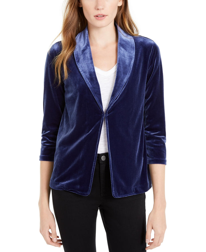 Maison Jules 3/4 Sleeve Velvet Blazer