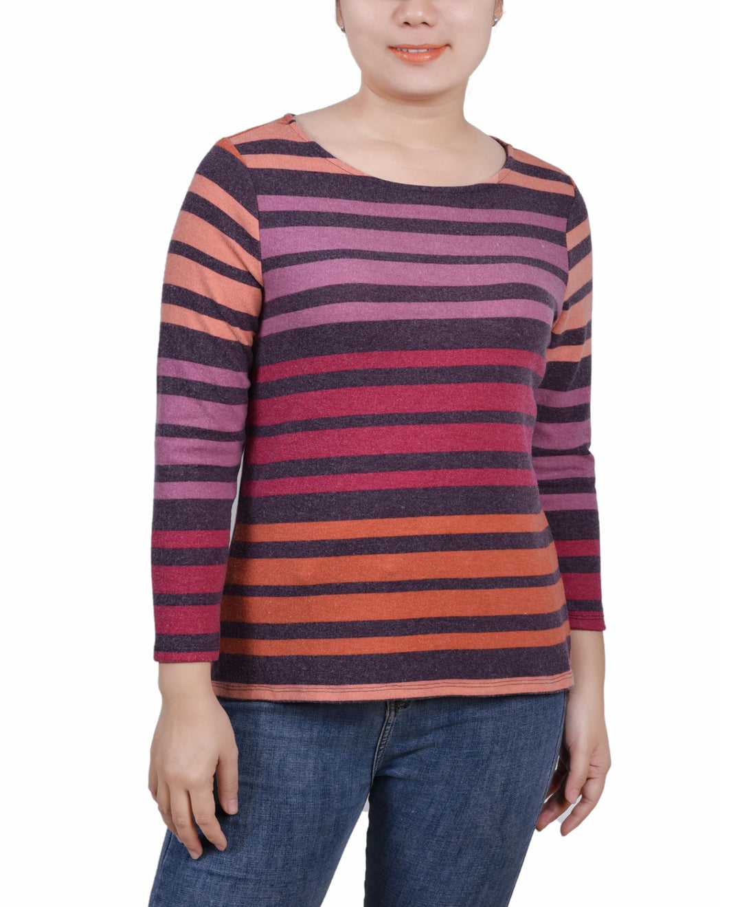 NY Collection Petite 3/4 Sleeve Pullover Top