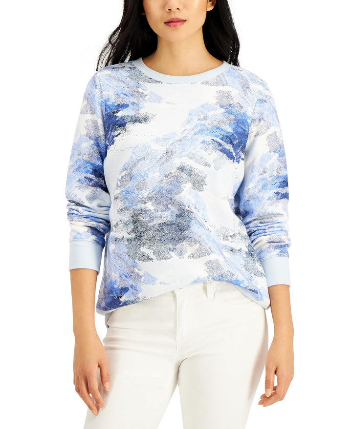 Style & Co Printed Crewneck Sweatshirt