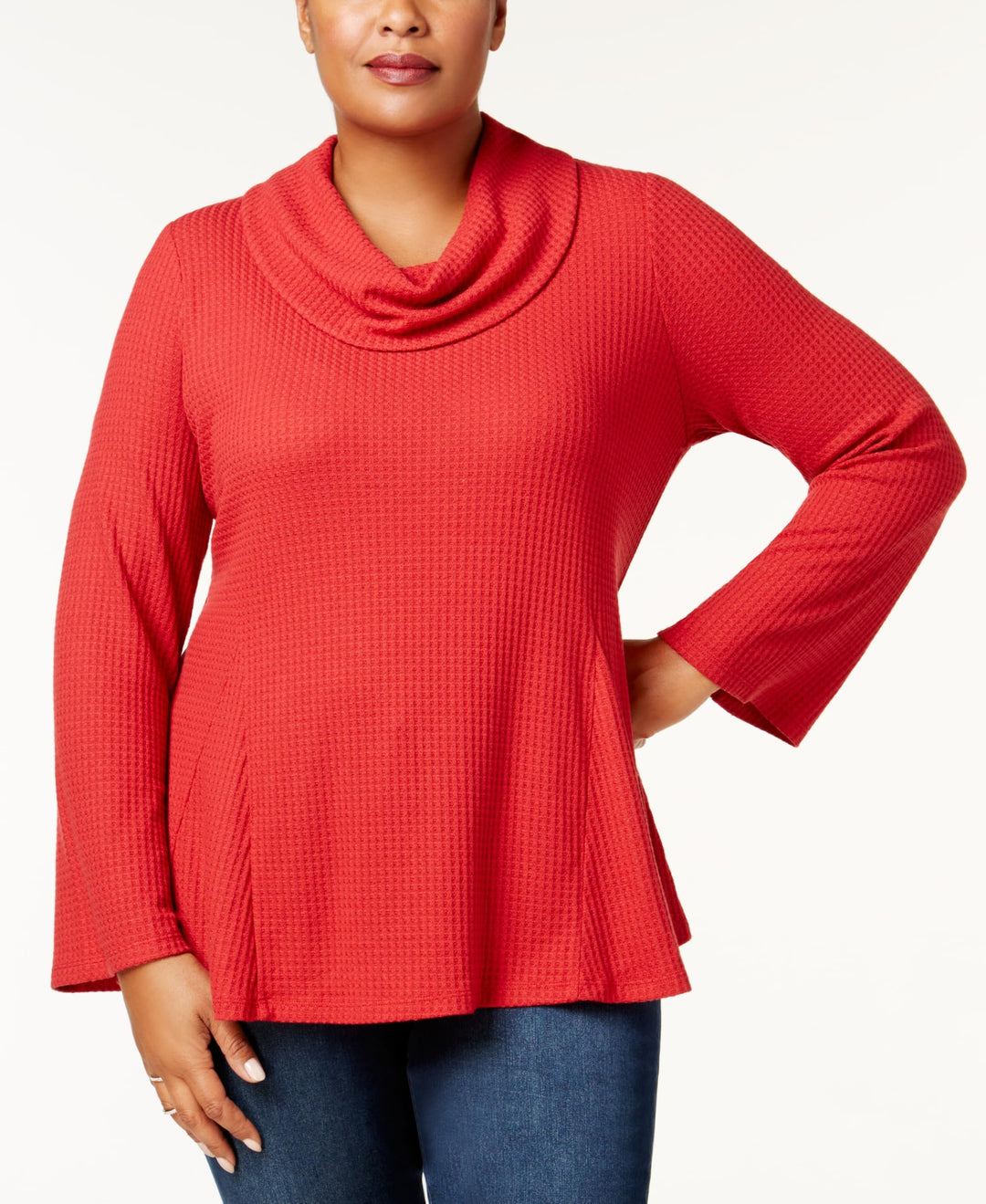 Style & Co Plus Size Cowl Neck Bell Sleeve Top