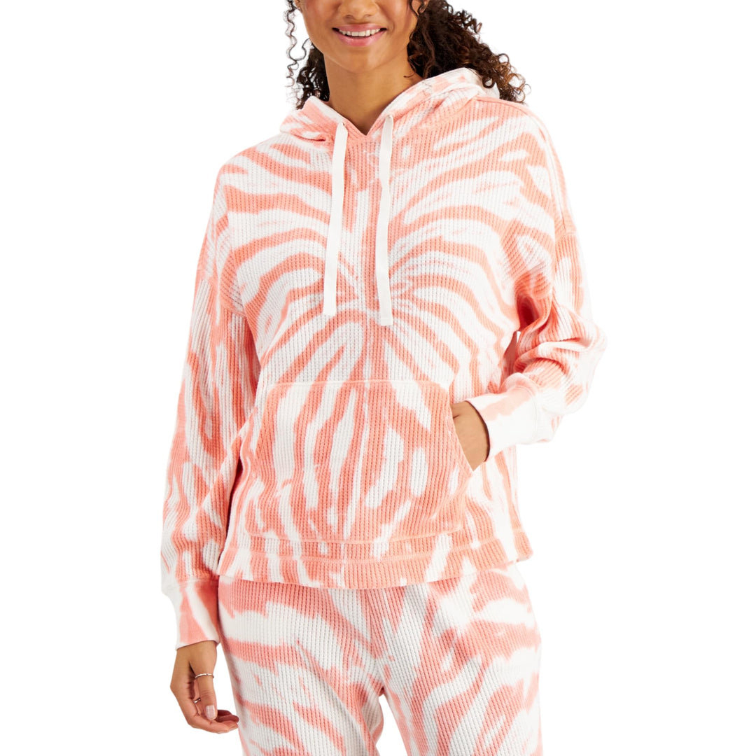 Style & Co Petite Tie Dye Cotton Thermal Hoodie