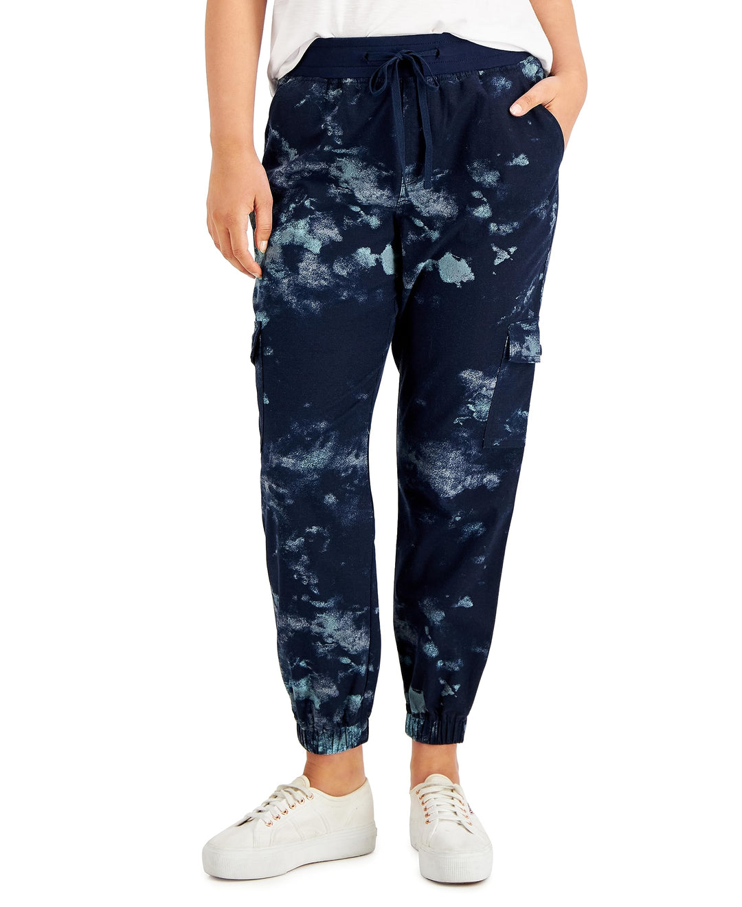 Style & Co Petite Tie Dye Cargo Jogger Pants