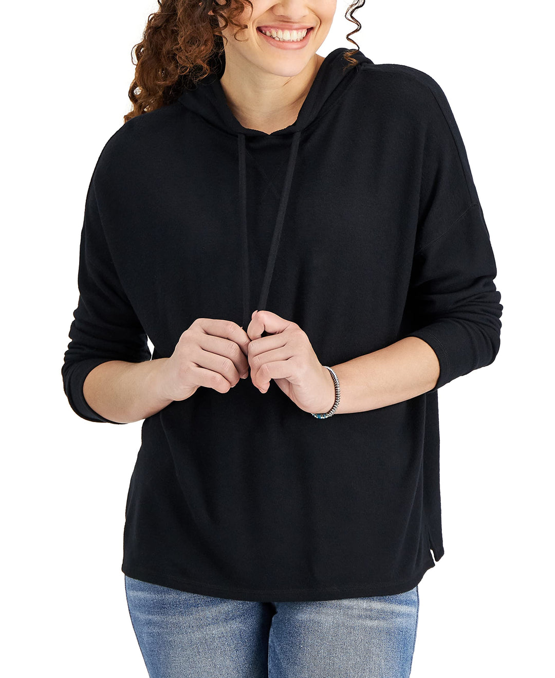 Style & Co Solid Long Sleeve Hoodie