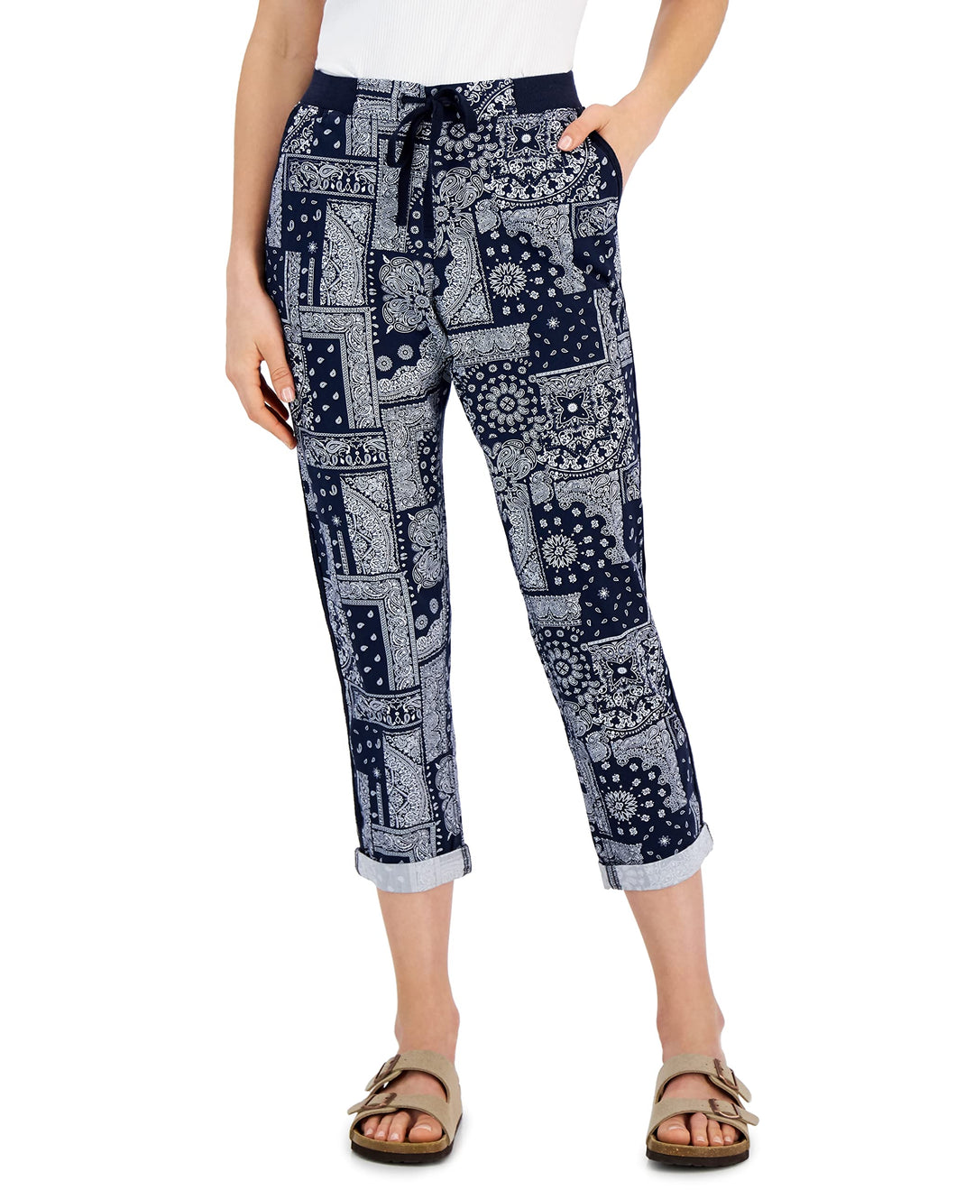 Style & Co Printed Cuffed Pants