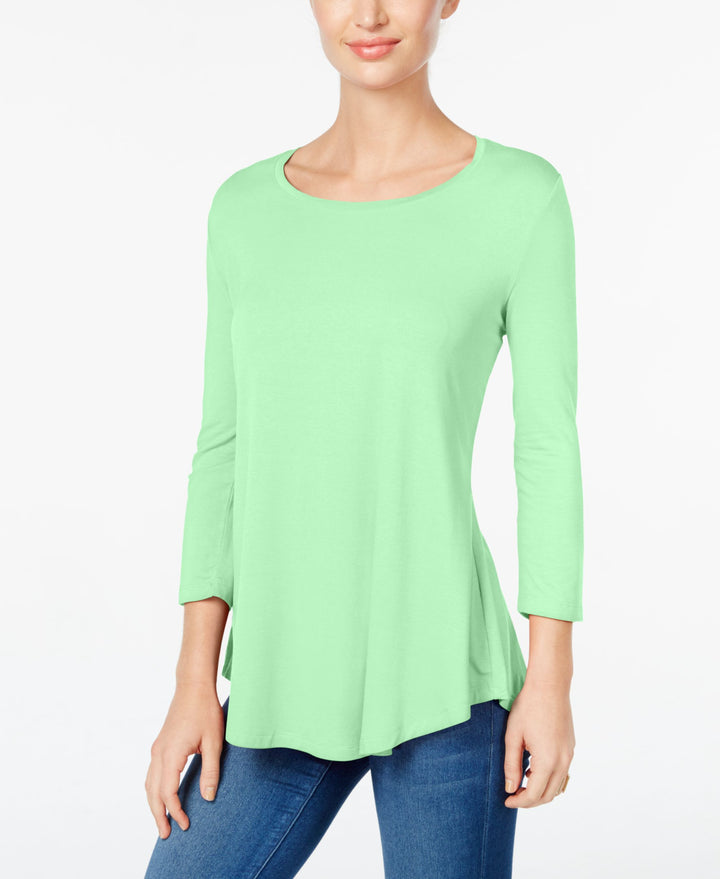 JM Collection Petite 3/4 Sleeve Solid Top