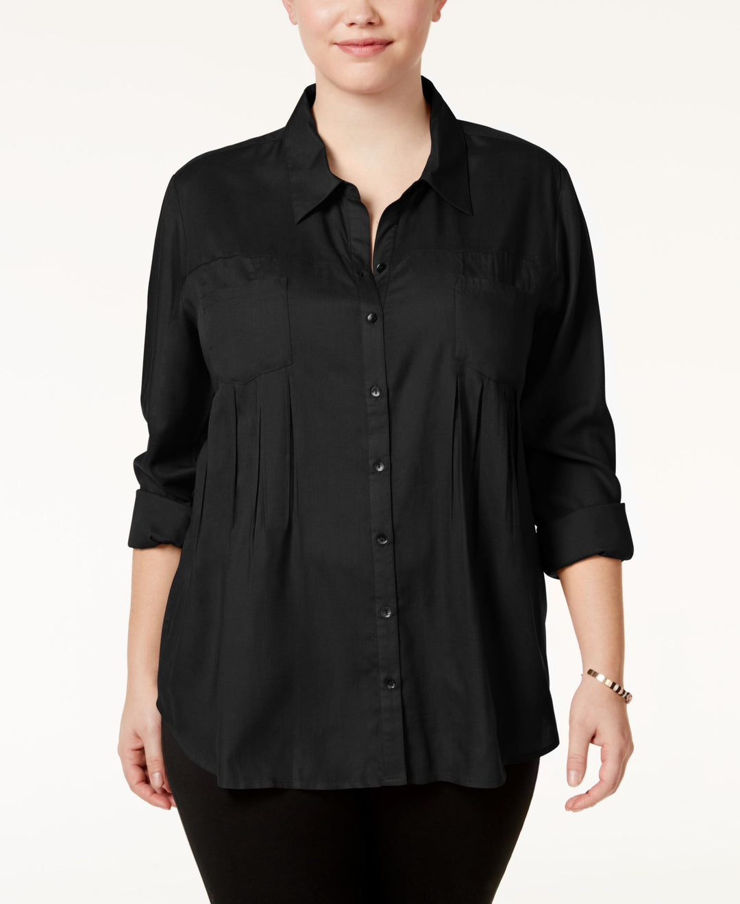 Style & Co Plus Size Roll Tab Shirt