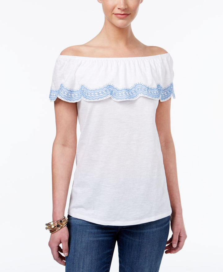 Style & Co Ruffled Off The Shoulder Top