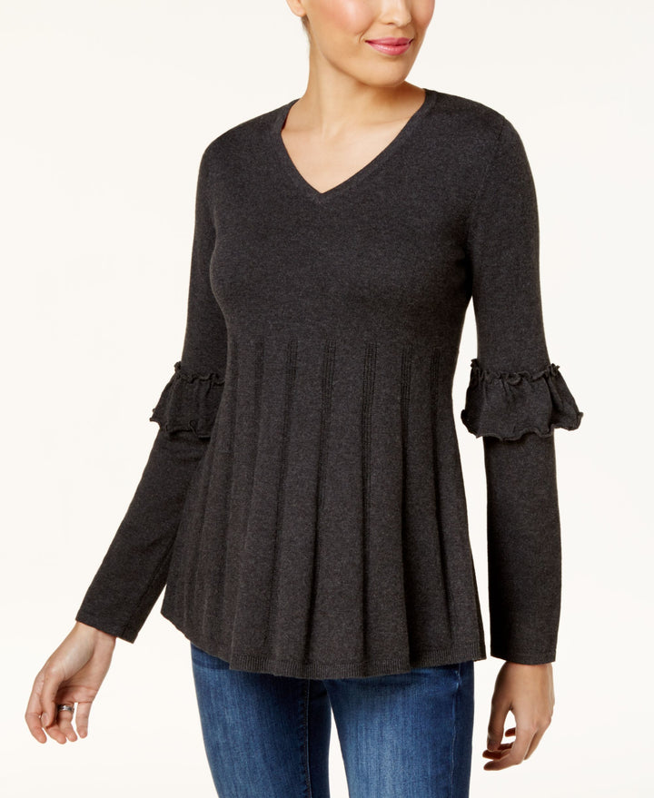 Style & Co Ruffled Pleated Sweater