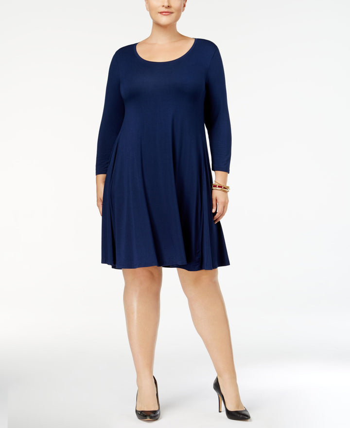 Style & Co Plus Size Scoop Neck Swing Dress
