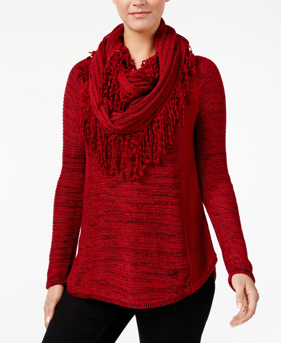 Style & Co Removable Scarf Sweater