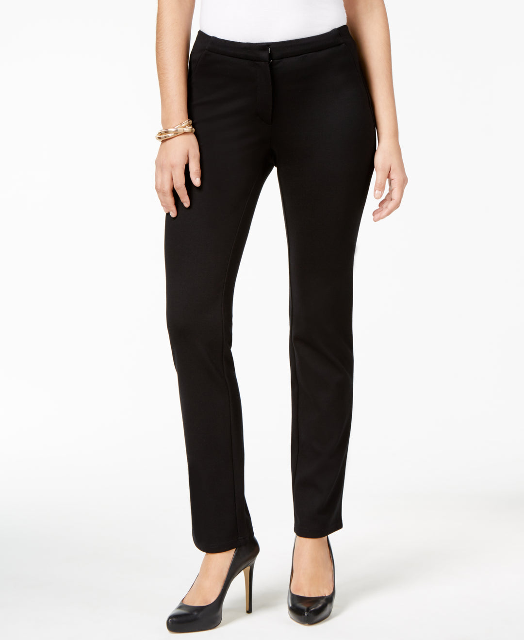 Mid-Rise Straight-Leg Pants