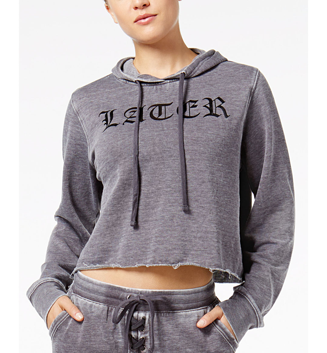 Material Girl Active Juniors Later Hater Cropped Hoodie