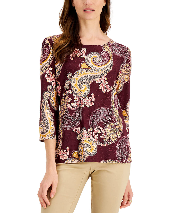 JM Collection Printed 3/4 Sleeve Tunic