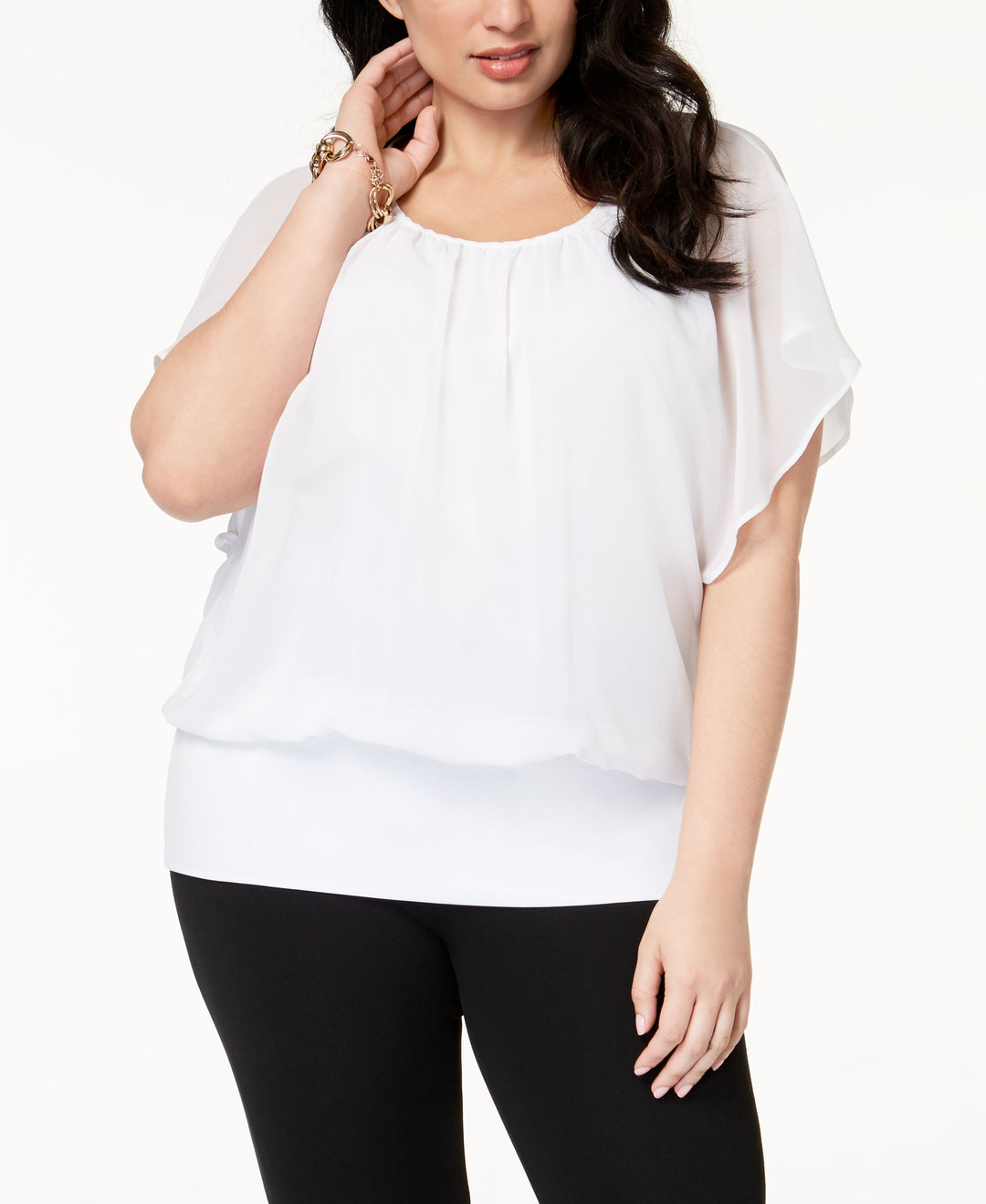 JM Collection Plus Size Banded Bottom Top