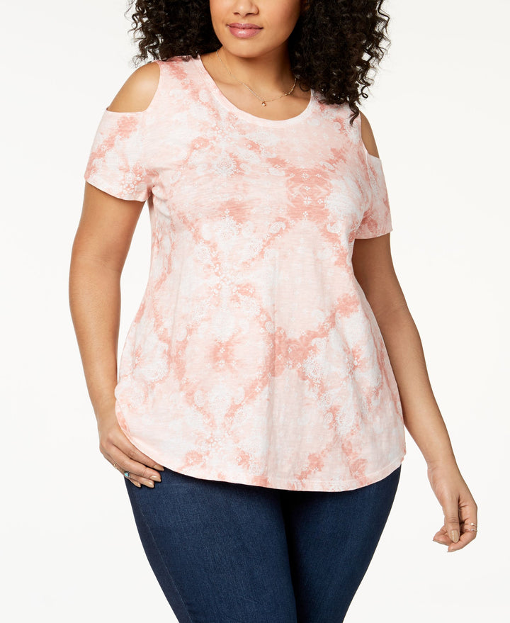 Style & Co Plus Size Cotton Cold Shoulder Tunic