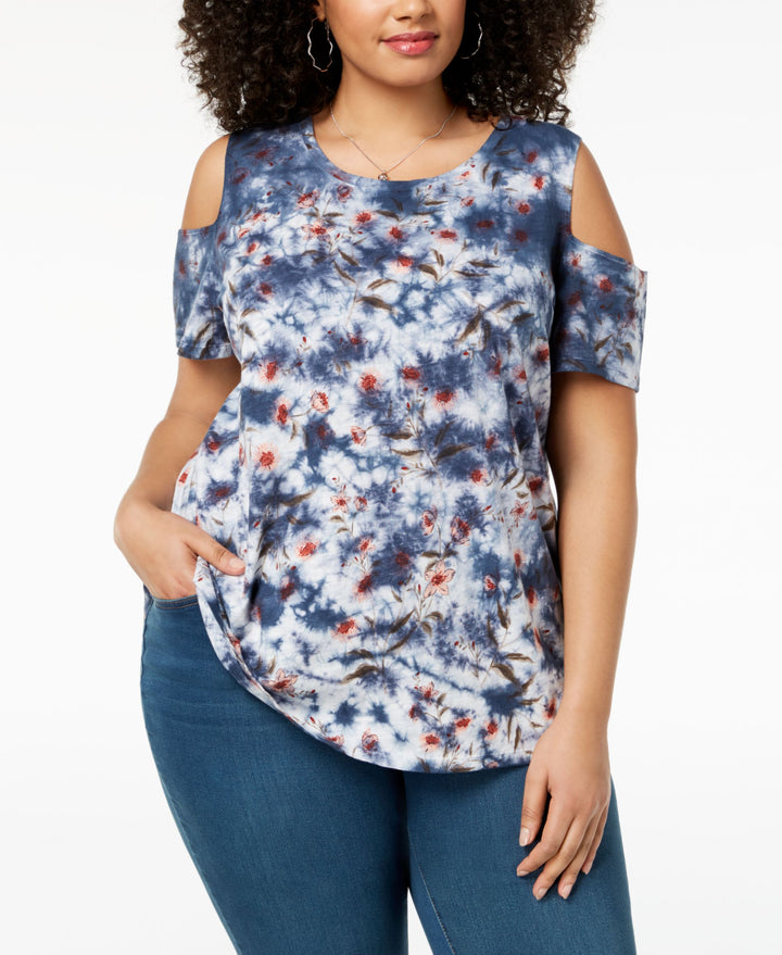 Style & Co Plus Size Cotton Cold Shoulder Tunic