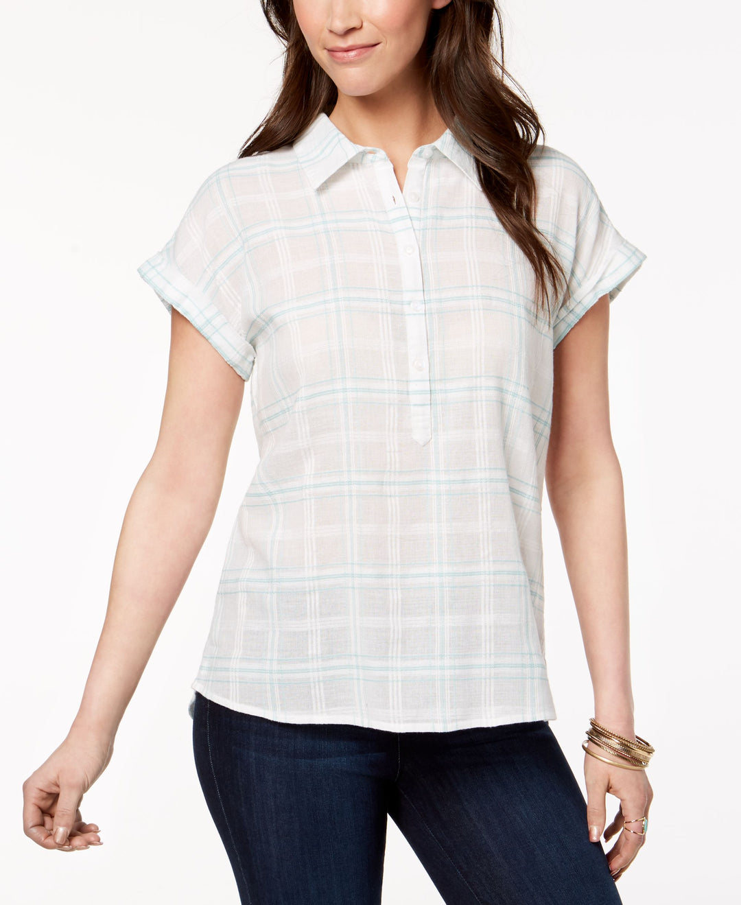 Style & Co Plaid Cotton Shirt