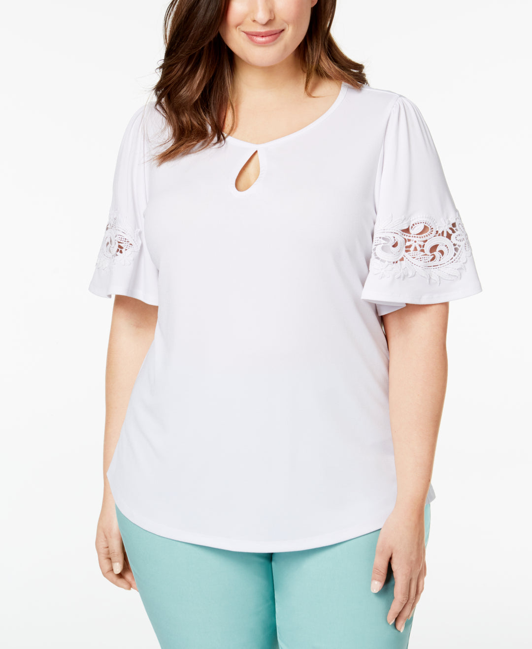 Plus Size Flutter-Sleeve Top