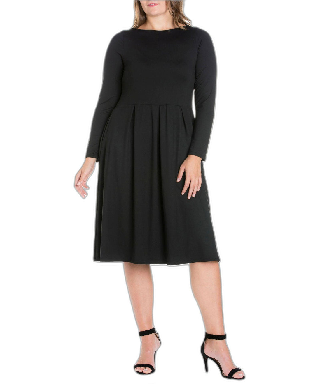 Women's Plus Size Fit and Flare Midi Dress