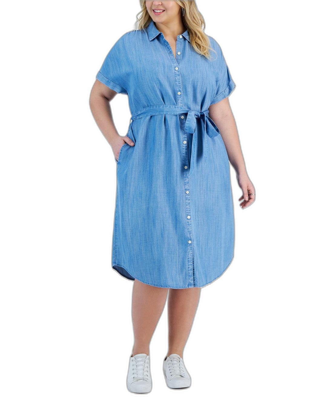 Style & Co Plus Size Chambray Shirtdress