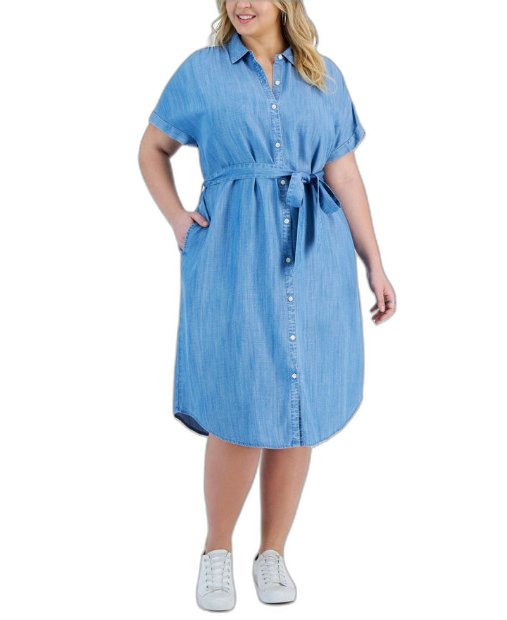 Style & Co Plus Size Chambray Shirtdress