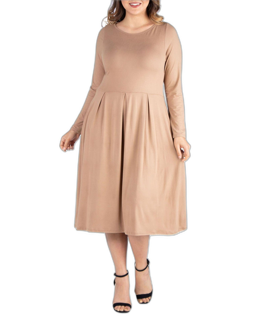 Women's Plus Size Fit and Flare Midi Dress